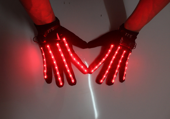 rouges Gants LED